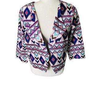 Rory Beca From Revolve NEW Lance Aztec Western Embroidered Crop Jacket SZ Small